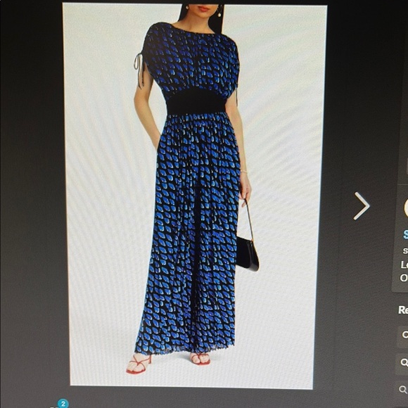 Diane Von Furstenberg Blue Jumpsuit DVF Andra, Betta Scales design - Picture 2 of 9